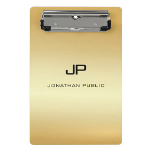 Personalised Elegant Faux Gold Modern Monogram Mini Clipboard