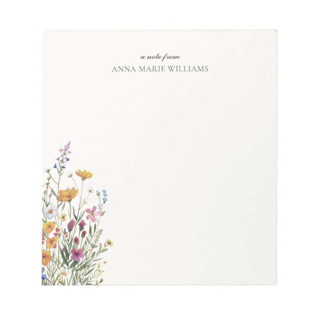  Personalised Elegant Floral Chic Notepad (Front)