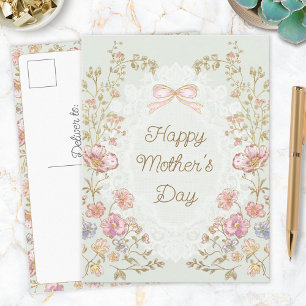 Personalised Elegant Floral Happy Mother’s Day Postcard
