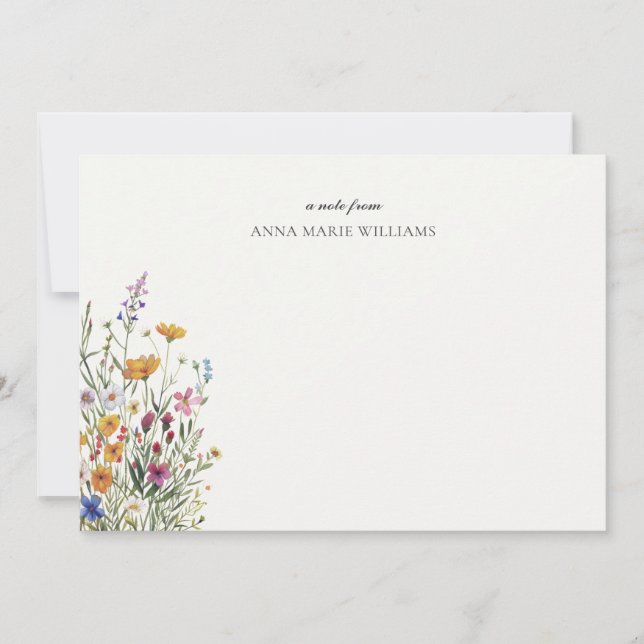 Personalised Elegant Floral Note Card (Front)