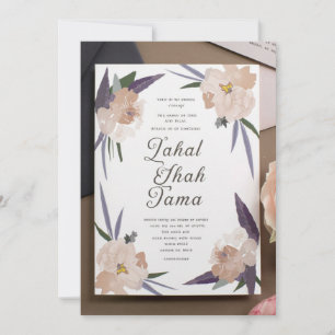 Personalised Elegant Floral Wedding Invitation wit