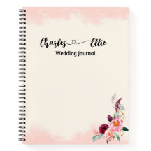 Personalised Elegant Floral wedding journal