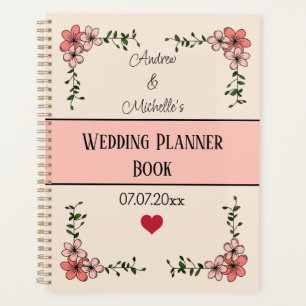 Personalised Elegant Floral Wedding Planner Book
