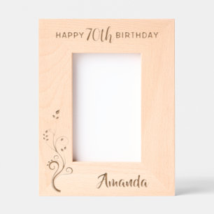 Personalised Elegant Foliage 80th Birthday Etched Frames