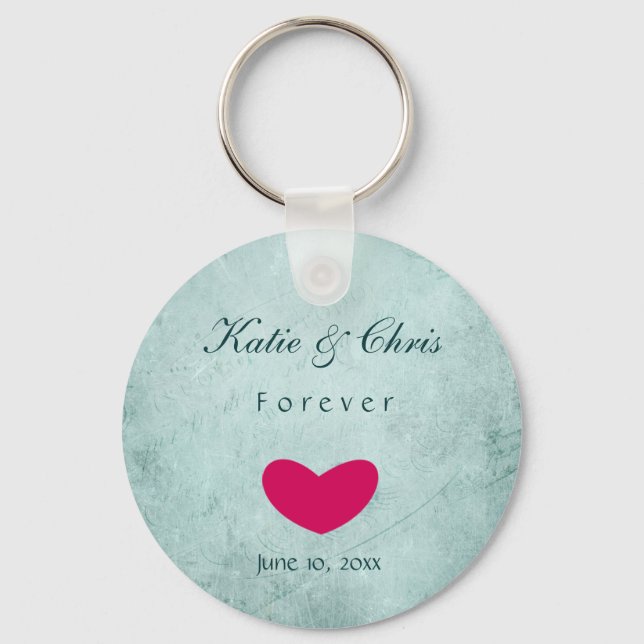 Personalised Elegant Forever wedding keepsake Key Ring (Front)