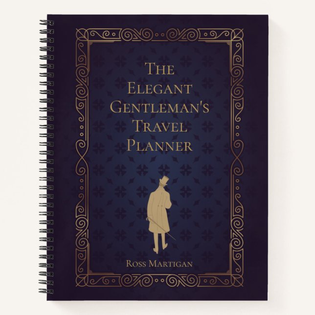 Personalised Elegant Gentleman's Travel Planner Notebook (Front)