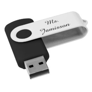 Personalised Elegant Gift for Teacher B&W USB Flash Drive