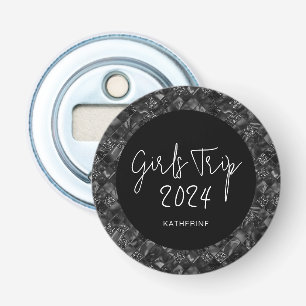 Personalised Elegant Girls Trip Faux Glitter Foil Bottle Opener