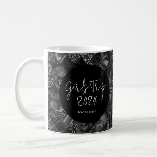 Personalised Elegant Girls Trip Faux Glitter Foil Coffee Mug
