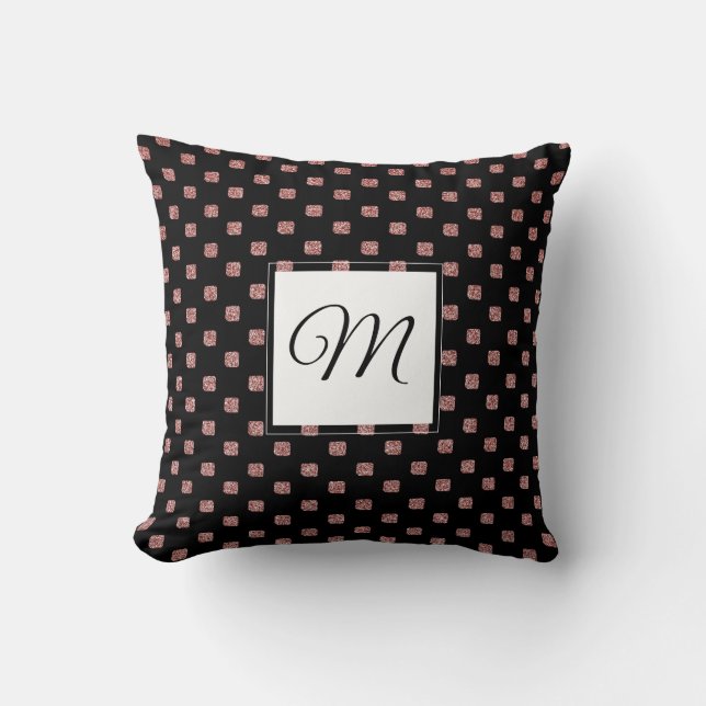 Personalised Elegant Glitter Throw Pillow (Front)