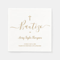 Personalised Elegant Gold Cross Bautizo spanish