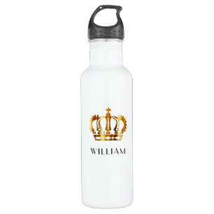 Personalised Elegant Gold Crown White 710 Ml Water Bottle
