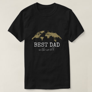 Personalised Elegant Gold Glitter Best Dad T-Shirt