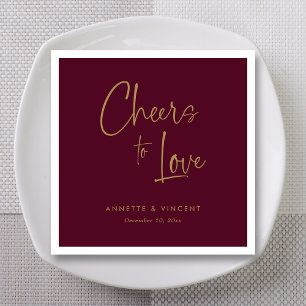 Personalised Elegant Gold Hand Lettering Wedding Napkin