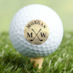 Personalised Elegant Gold Monogram Golf Balls