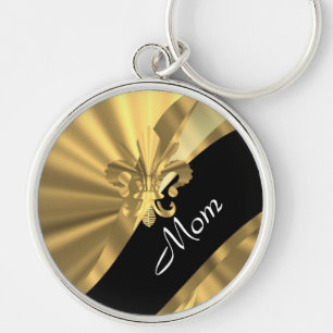 Personalised elegant gold mum key ring