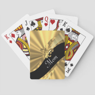 Personalised elegant gold mum playing cards