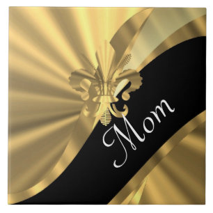 Personalised elegant gold mum tile