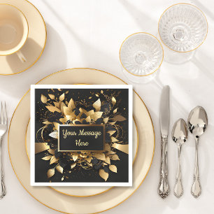 Personalised Elegant Gold Napkin
