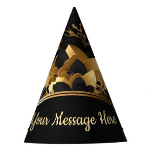 Personalised Elegant Gold Party Hat