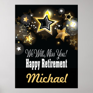 Personalised Elegant Gold Retirement Poster