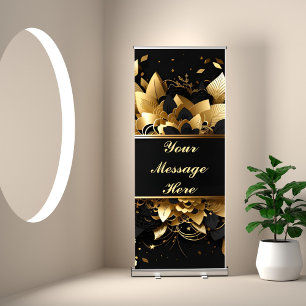 Personalised Elegant Gold Retractable Banner