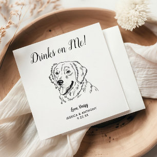 Personalised Elegant Golden Retriever Dog Wedding  Napkin