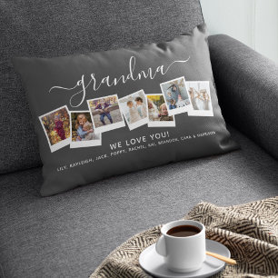 Personalised Elegant Grandma Photo Collage Lumbar Cushion
