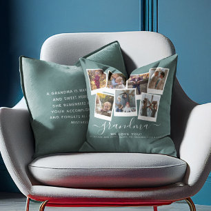 Personalised Elegant Grandma Quote & Photo Collage Cushion