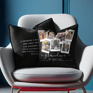 Personalised Elegant Grandma Quote & Photo Collage Cushion