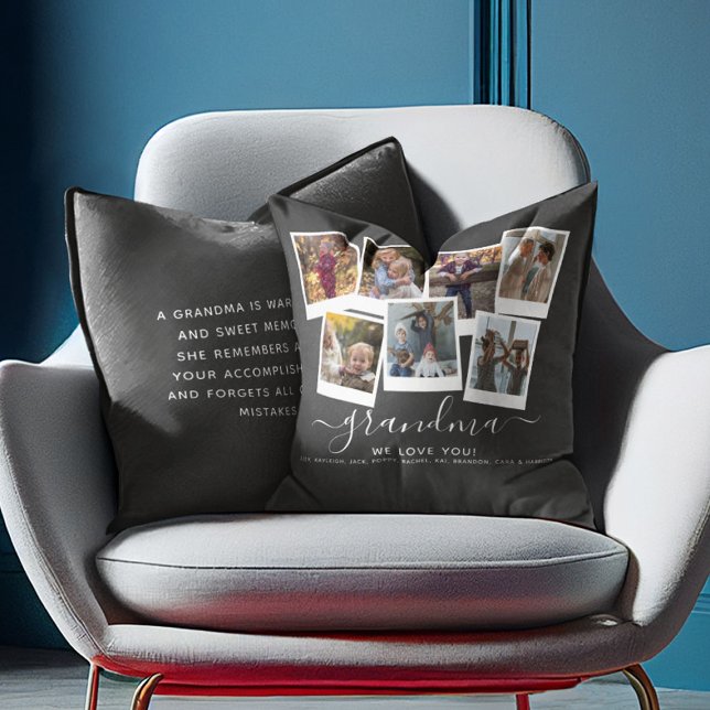 Personalised Elegant Grandma Quote & Photo Collage Cushion (Creator Uploaded)