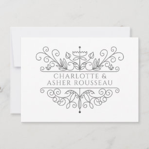 Personalised Elegant Grey Frame Newlyweds Card