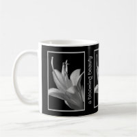 Personalised Elegant Hosta Flower Black and White