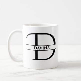 Personalised Elegant Initial Letter D Coffee Mug