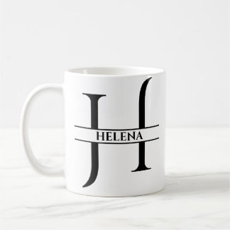 Personalised Elegant Initial Letter H Coffee Mug