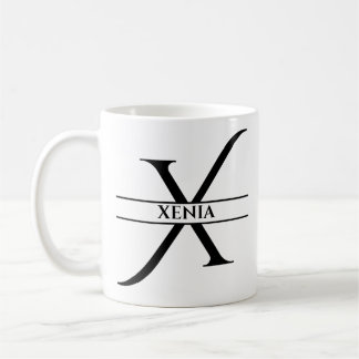 Personalised Elegant Initial Letter X Coffee Mug