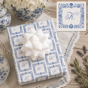 Personalised Elegant Initial Monogram Wrapping Paper Sheet