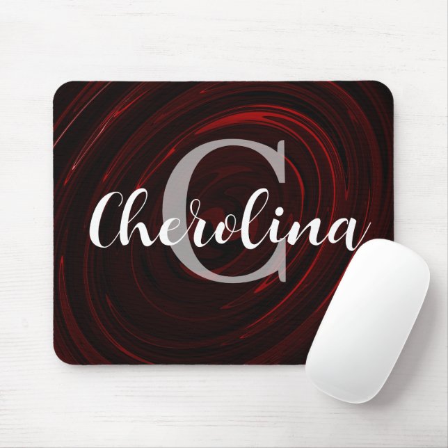 Personalised Elegant Initial Whirlpool Pattern Mouse Mat (With Mouse)