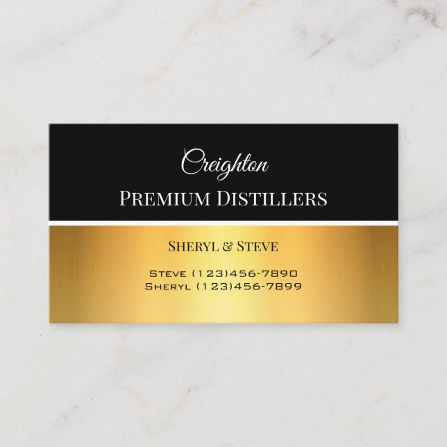 Personalised Elegant Label Business Card (Front)