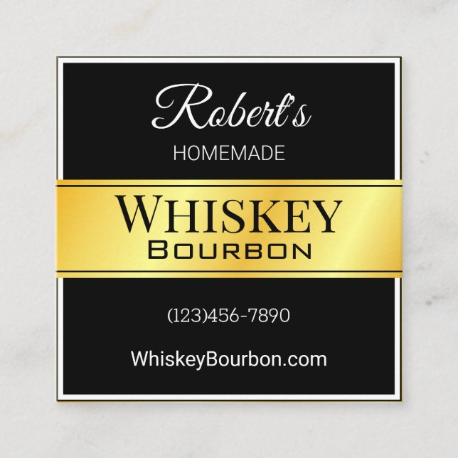 Personalised Elegant Label Square Business Card (Front)