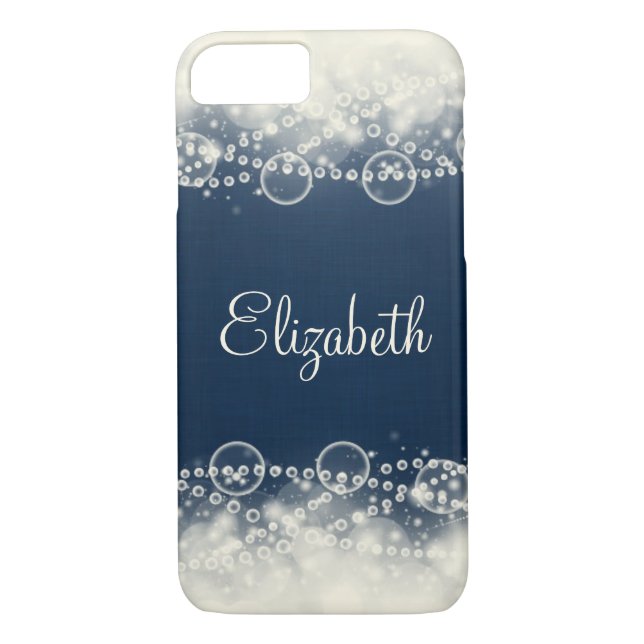 Personalised Elegant Lace and Pearls Case-Mate iPhone Case (Back)