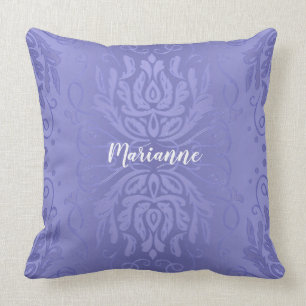Personalised Elegant Lavender Floral Damask Pillow