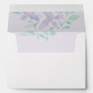 Personalised Elegant Lilac Boho Floral Wedding Envelope