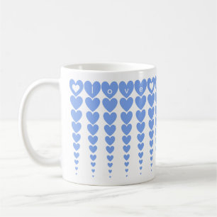 Personalised Elegant Love Hope Blue Hearts Tinsels Coffee Mug