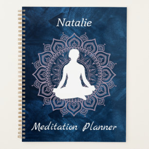 Personalised Elegant mandala blue meditation zen   Planner