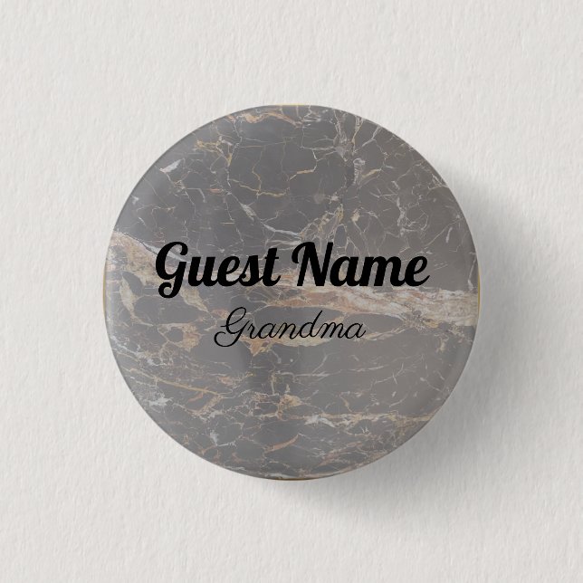 Personalised Elegant Marble 3 Cm Round Badge (Front)