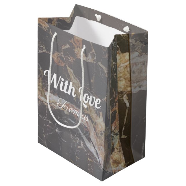 Personalised Elegant Marble Medium Gift Bag (Front Angled)