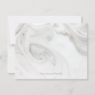 Personalised Elegant Marble Pattern Flat Note Card