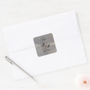 Personalised Elegant Marble Square Sticker