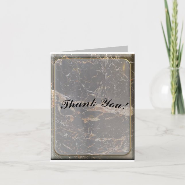 Personalised Elegant Marble Thank You Card (Front)